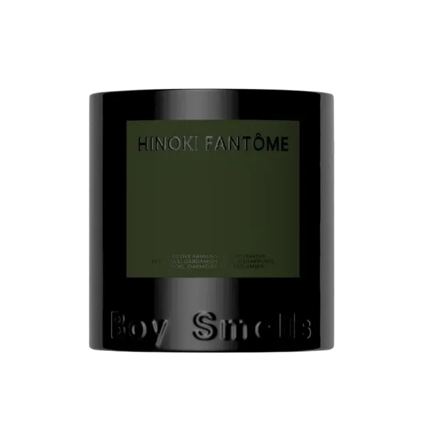 boy smells hinoki fantome candle