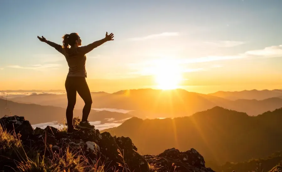 confident woman praises her achievements