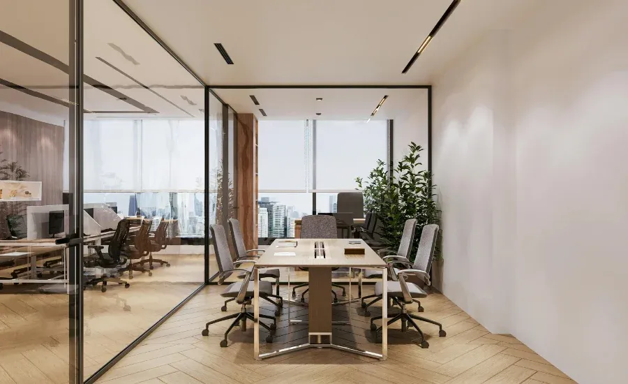 corporate office meeting room empty